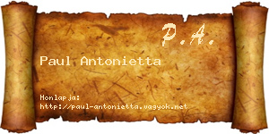 Paul Antonietta névjegykártya